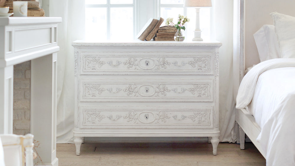 Bronte Commode in Weathered White Finish