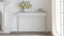 Zinnia Console in White Mist Finish