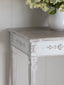 Zinnia Console in White Mist Finish