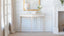 Sophia Magdalena Demi Lune Console in Rosette White and Gold Trim Finish
