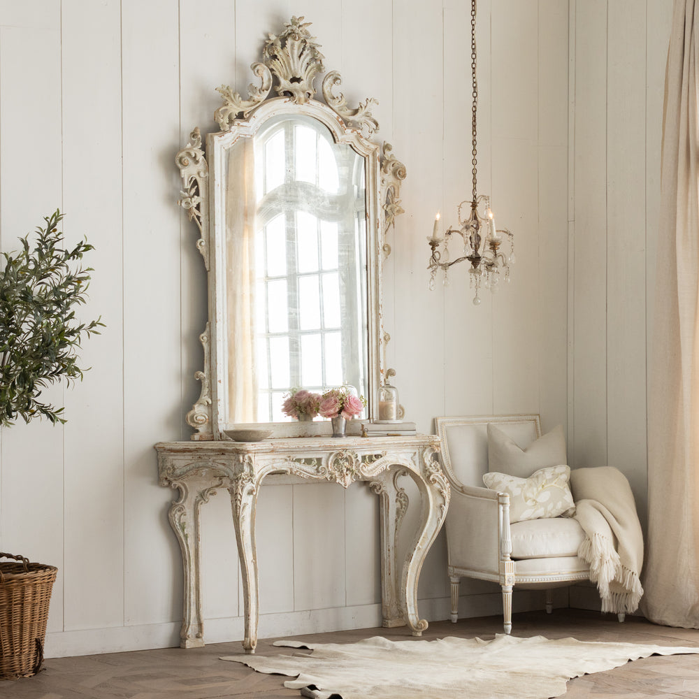 Antique Italian Rococo Console & Mirror