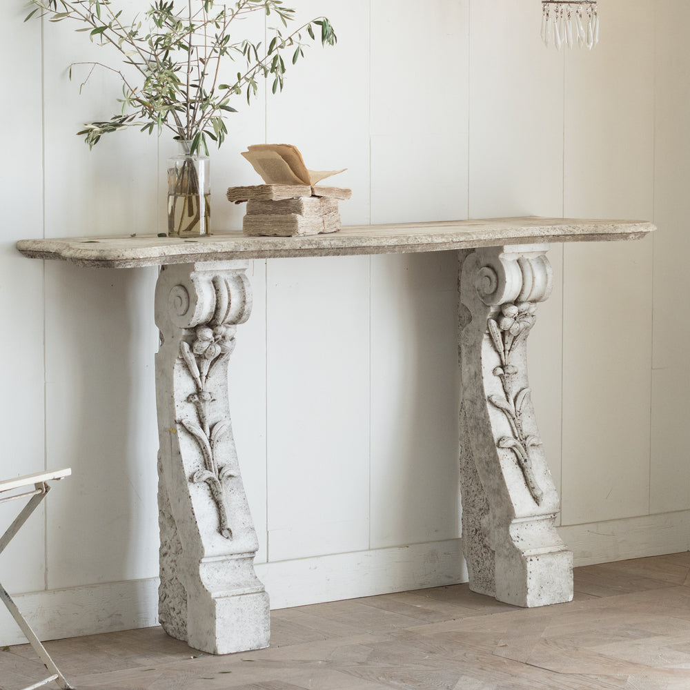 Antique Marble Carved Console