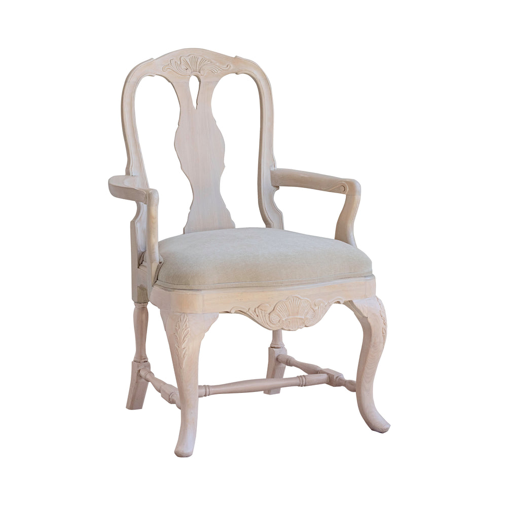 Signe Dining Armchair in Oat Chenille and Pale Ashwood