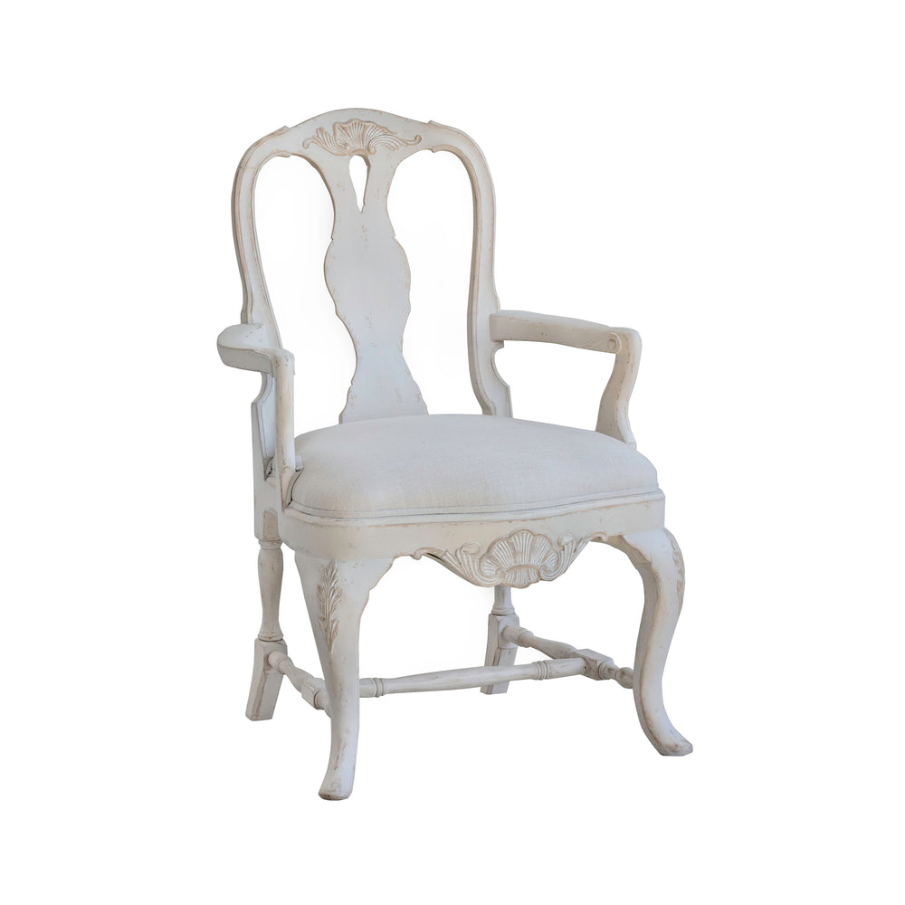 Signe Dining Armchair in Storm Linen and Mason Grey Finish