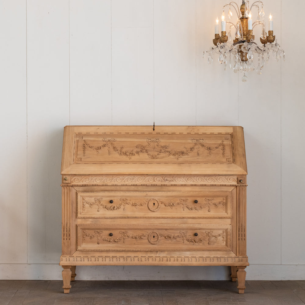 Antique Louis XVI Oak Secretary Desk