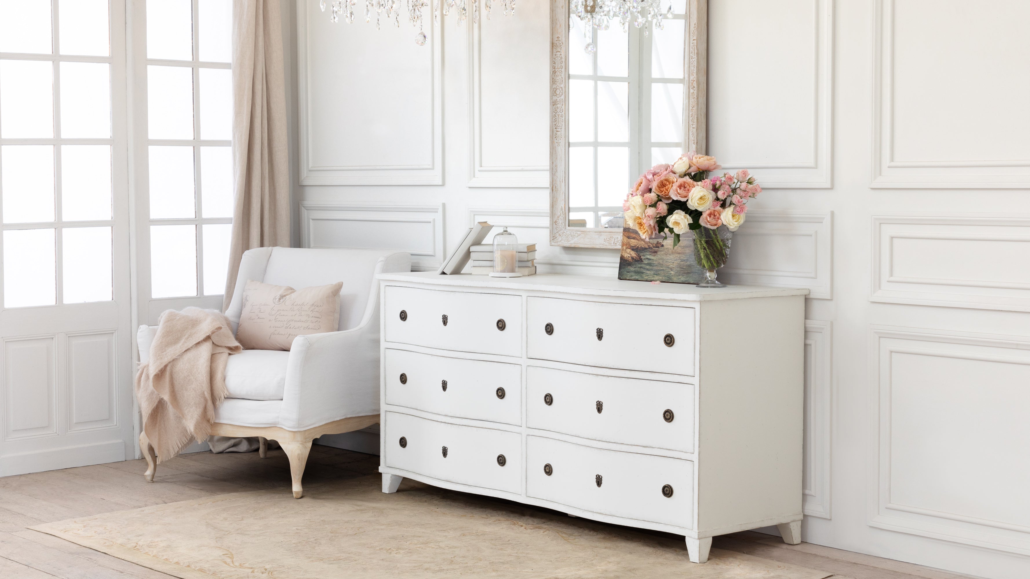 Gustavus Dresser in Antique White Finish – Eloquence Gustavus Dresser in Antique White Finish – Eloquence
