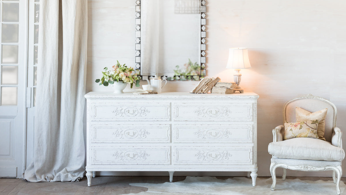 Bronte Dresser in Weathered White Finish Eloquence Bronte Dresser in Weathered White Finish Eloquence