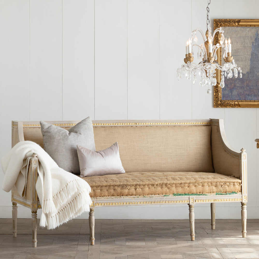 Antique Gustavian Daybed with Hemp Upholstery