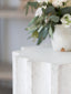 Column Side Table in Plaster White Finish