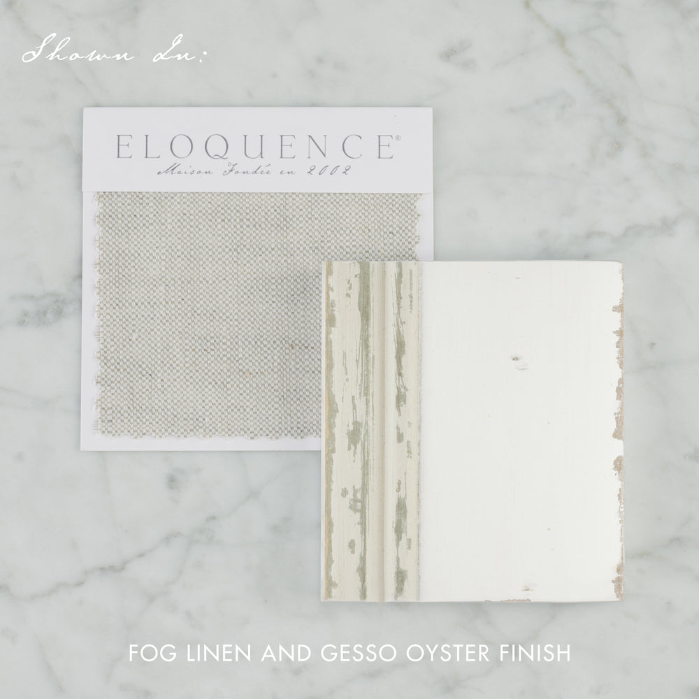 La Belle Bergère in Fog Linen and Gesso and Oyster Highlight Finish