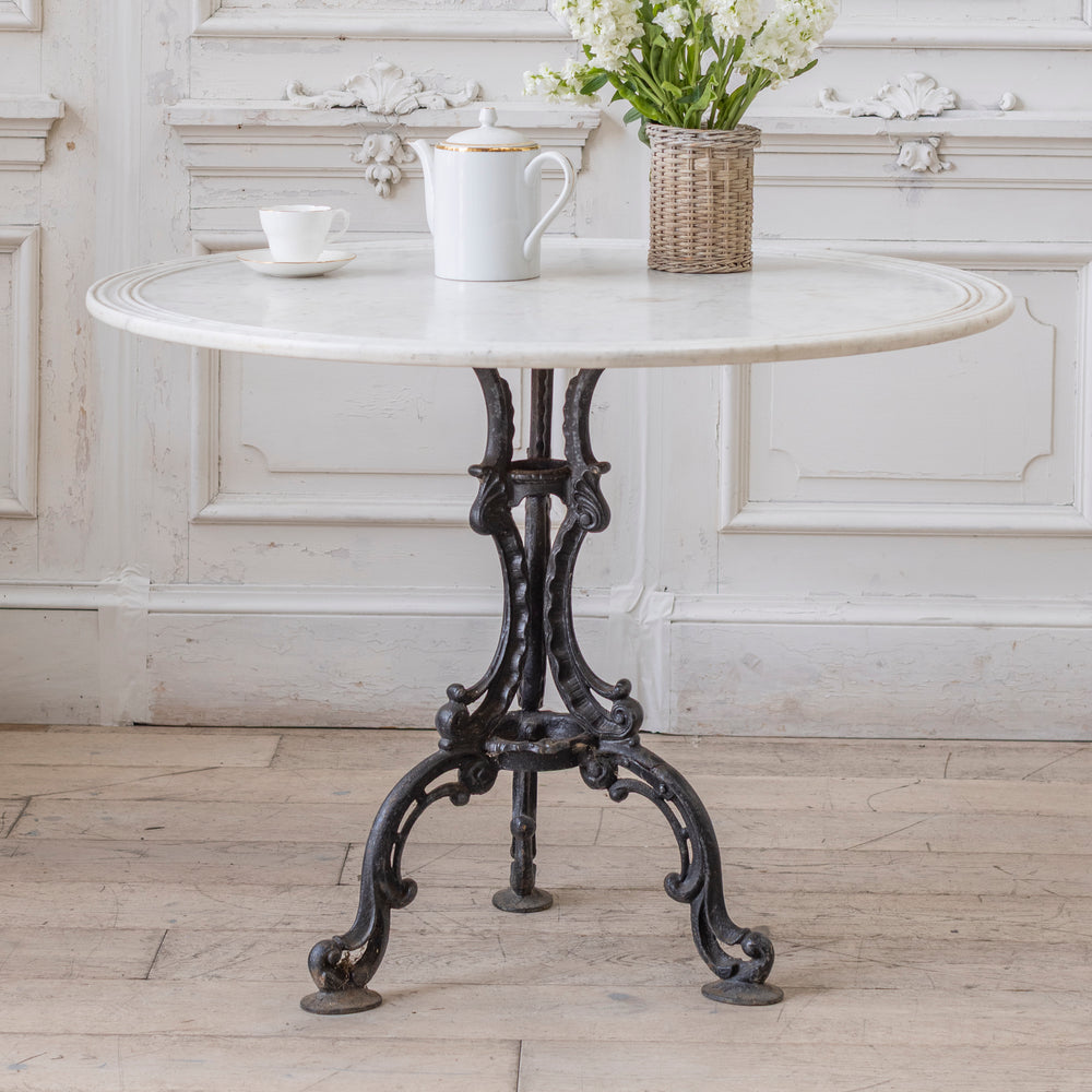 Vintage Empire Cast Iron and Marble Garden Table