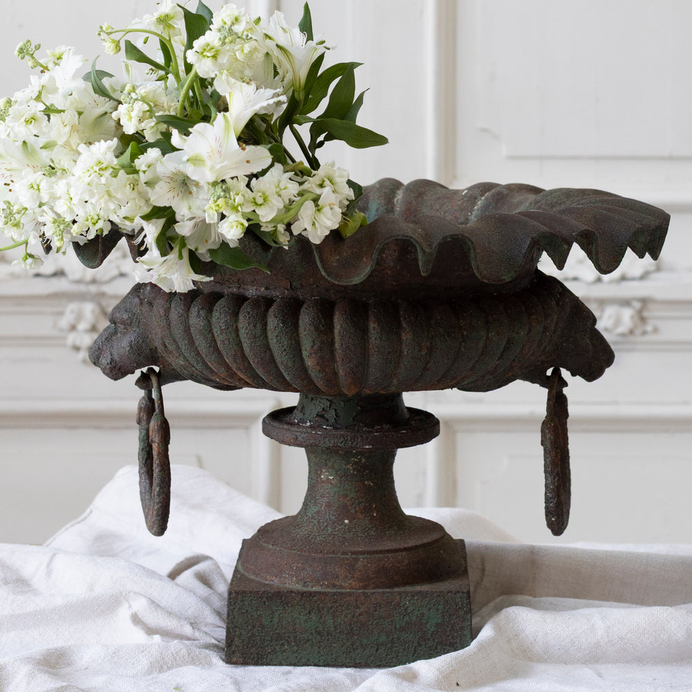 Pair of Cast Iron Medici Urns