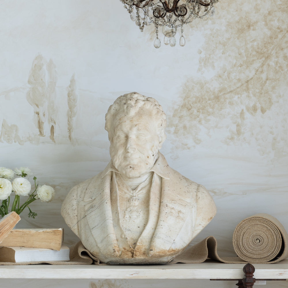 Antique Marble Bust of Belgian Nobleman