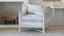 Scandinavian Bergere in Dove Velvet Slipcover and Worn Oak Finish