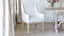 Scandinavian Dining Chair in Whispy White Linen Slipcover and Worn Oak Finish