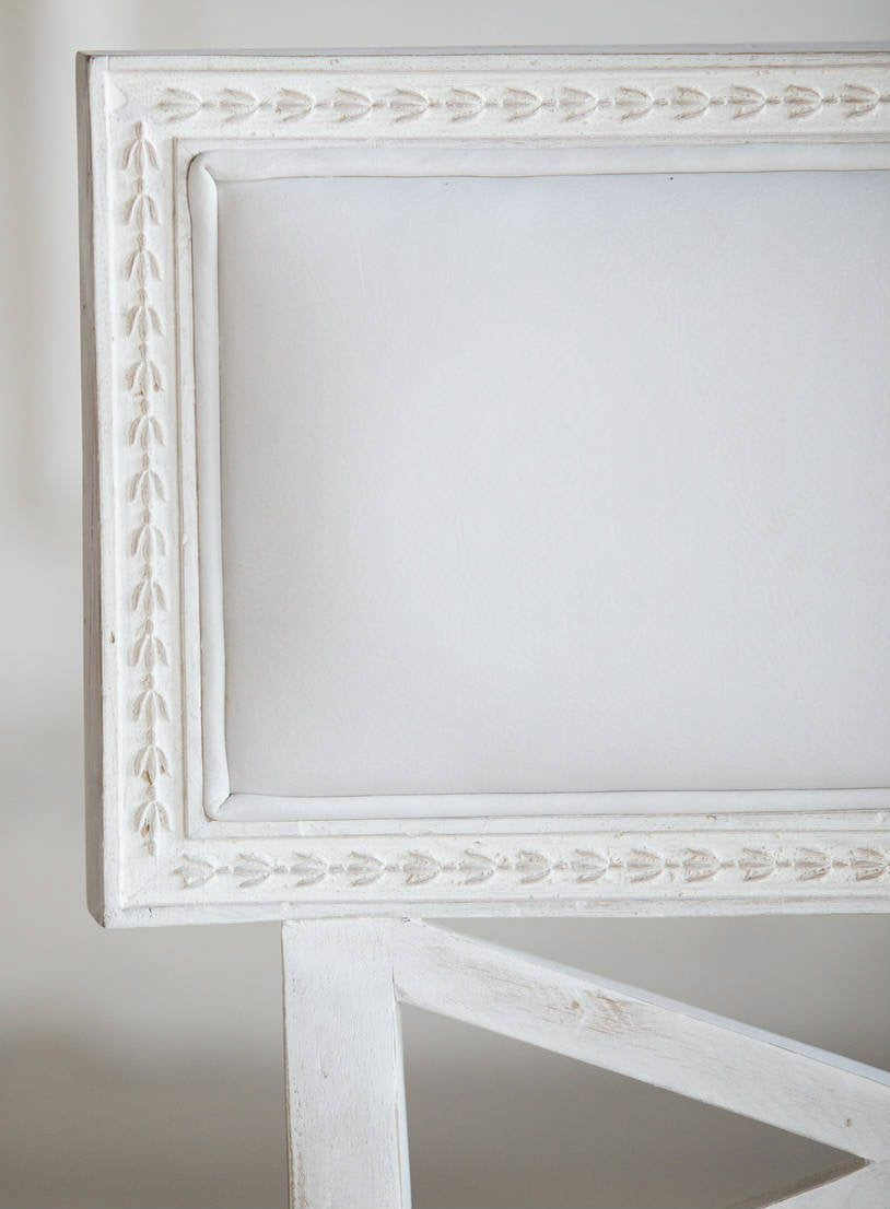 Upholstery Sample in White Leather