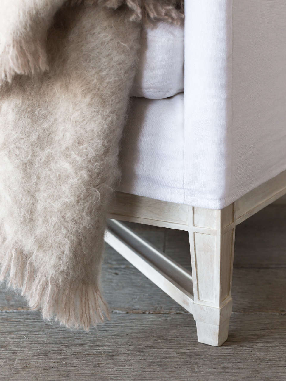 Upholstery Sample in Whispy White Linen