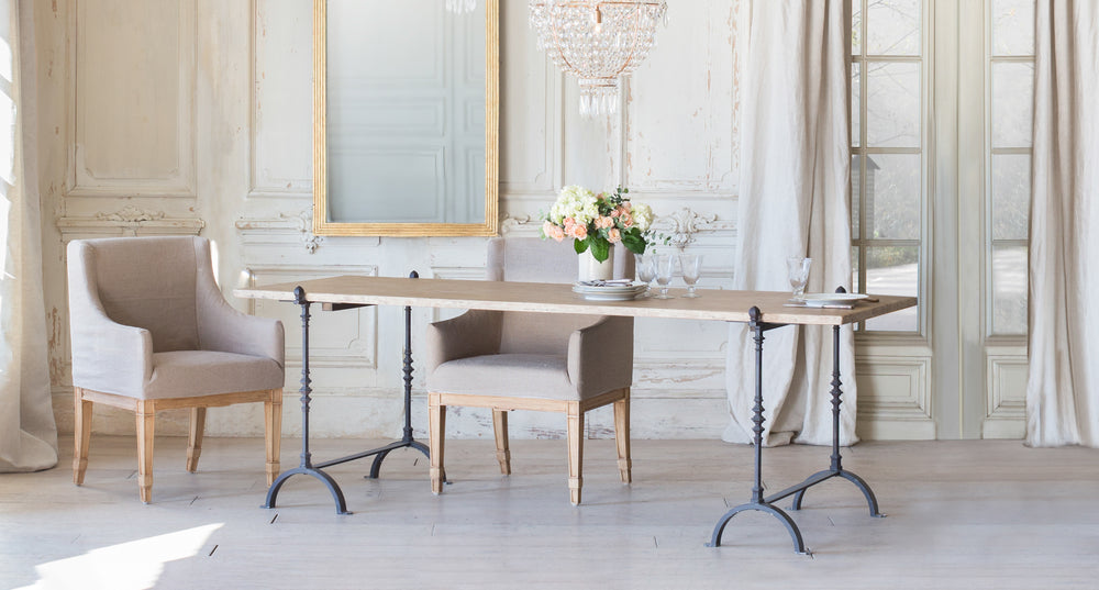 St. Remy Trestle Dining Table in Farmhouse Oak Finish
