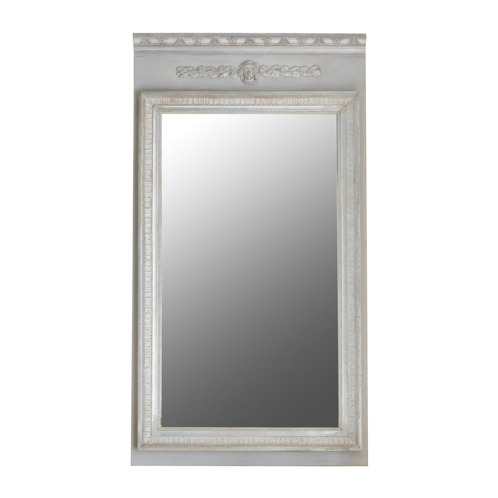 Empress Trumeau Mirror in Grain Sack and Silver Finish