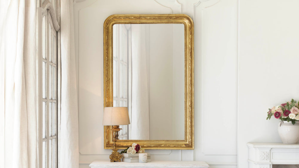 Louis Philippe Mirror in Etched Gold Finish
