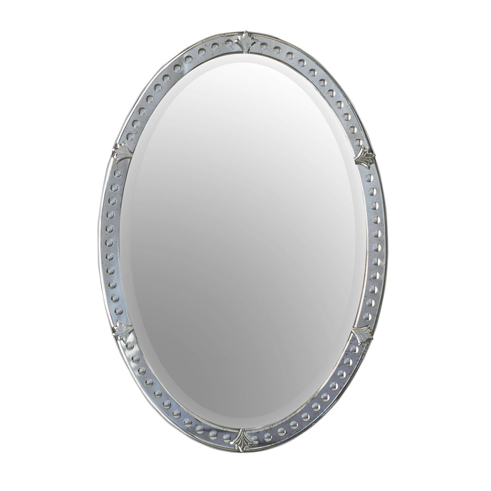 Emi Venetian Mirror in Aged Glass Frame and Platinum Trim