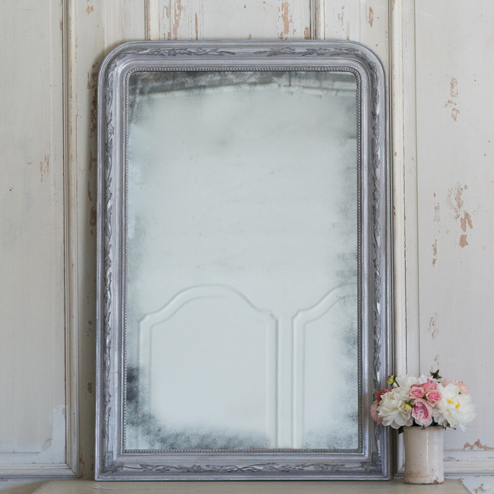 Louis Philippe Mirror in Light Silver Finish (Production Sample)