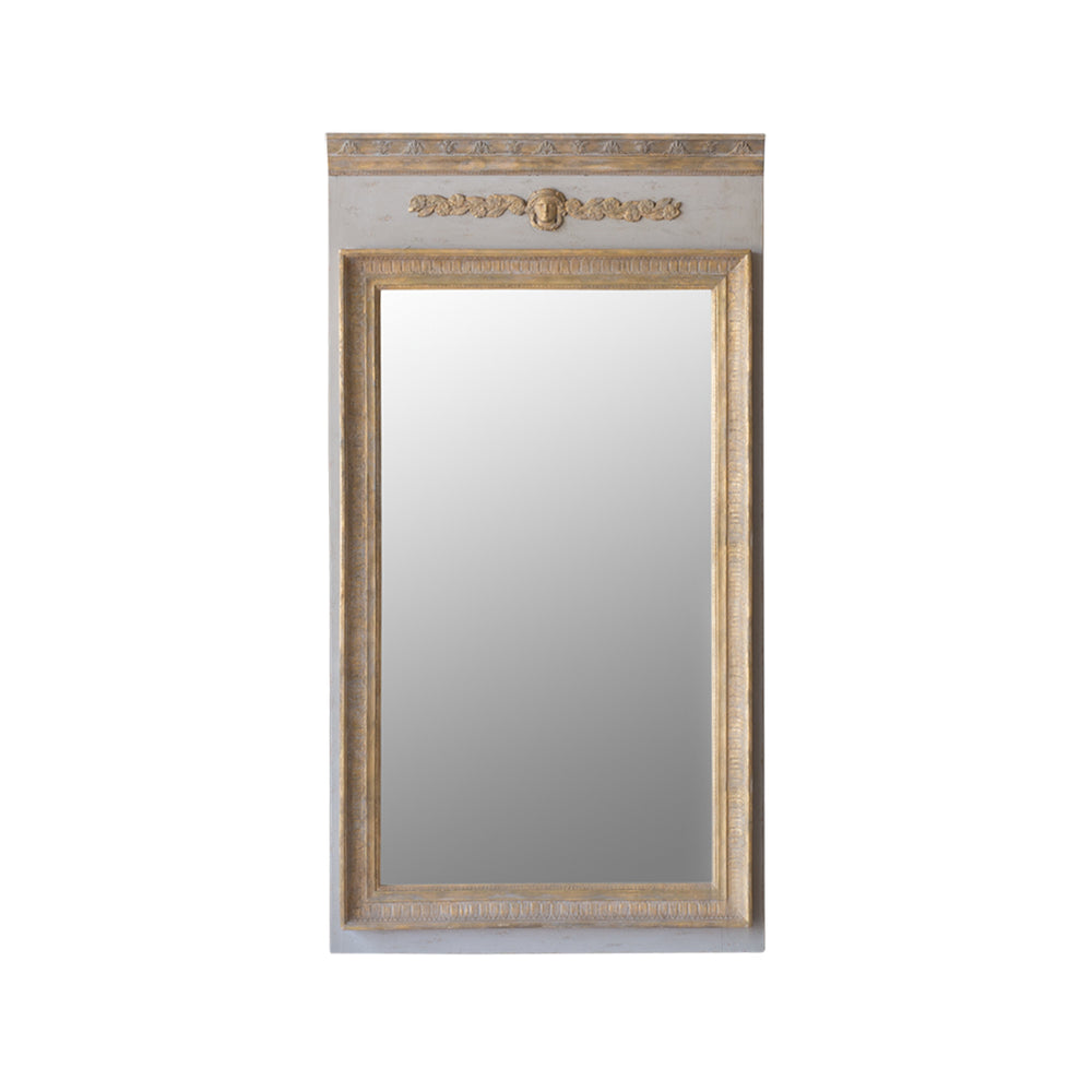 Empress Trumeau Mirror in Potter's Clay with Gold Finish
