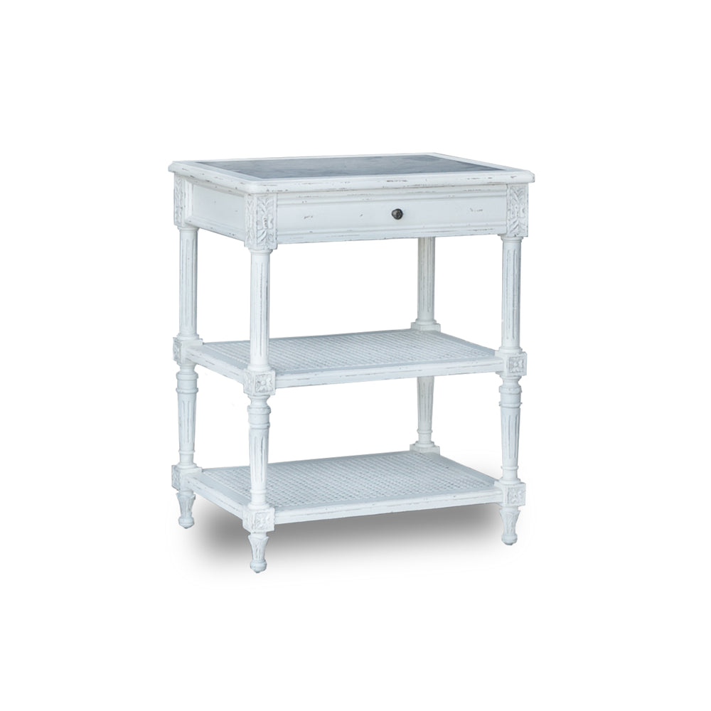 Napoleon Nightstand in Weathered White Finish