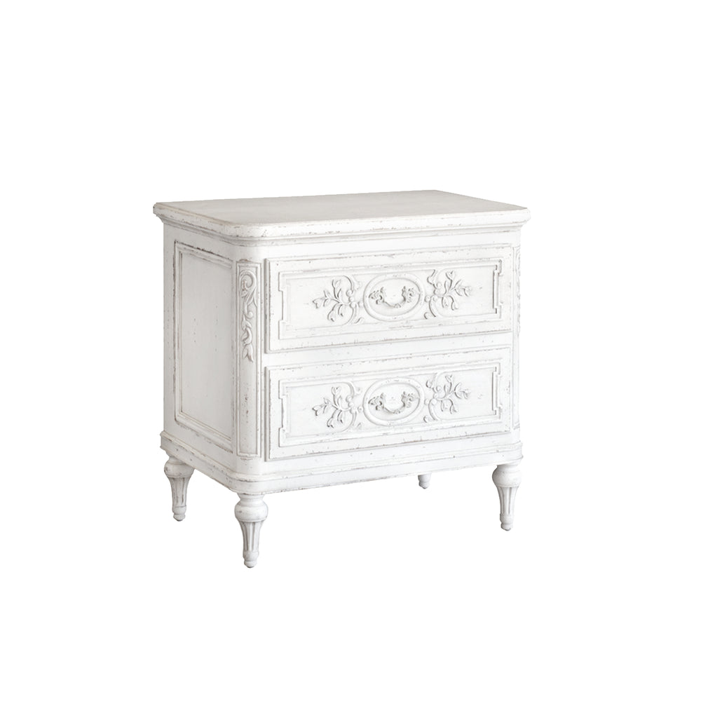 Bronte Nightstand in Weathered White Finish