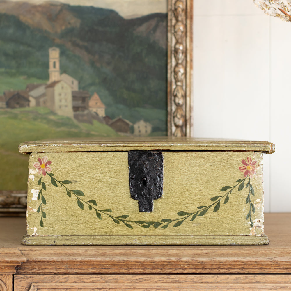Antique Decorative Swedish Wood Box