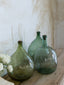 Antique Set of Three Green Glass Demijohns