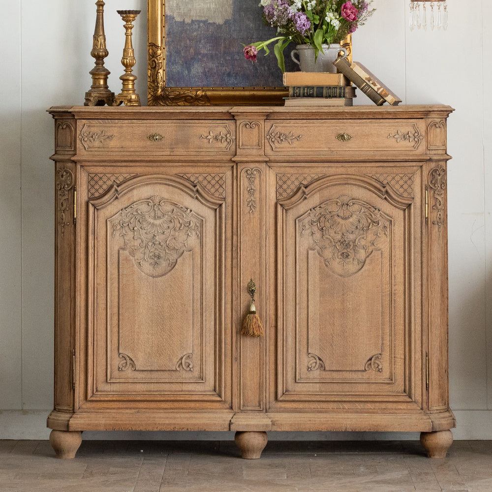 Antique Louis XV Sideboard with Carved Detail