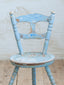 Antique Swedish Folk Blue Kitchen Chairs