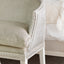 Lilibet Settee in Dove Velvet and French White Finish
