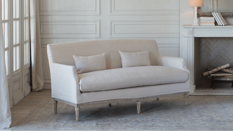 Extra Slipcover in Harvest Linen for Louis Cannes Loveseat