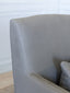 Louis Cannes Loveseat in Slate Grey Linen Slipcover and Starboard Oak Finish
