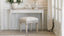 Adonia Stool in Sand Dune Linen and Tea Steeped Taupe Finish