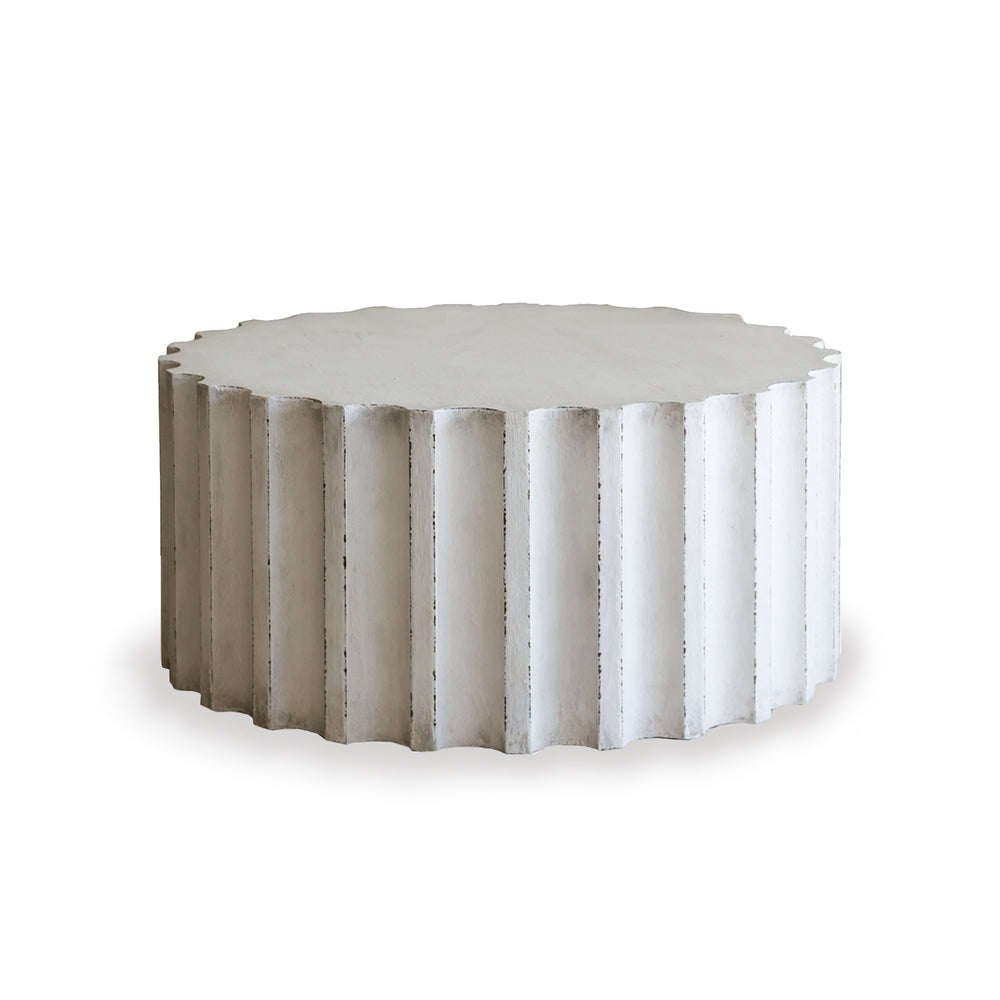Grande Column Coffee Table in Plaster White Finish