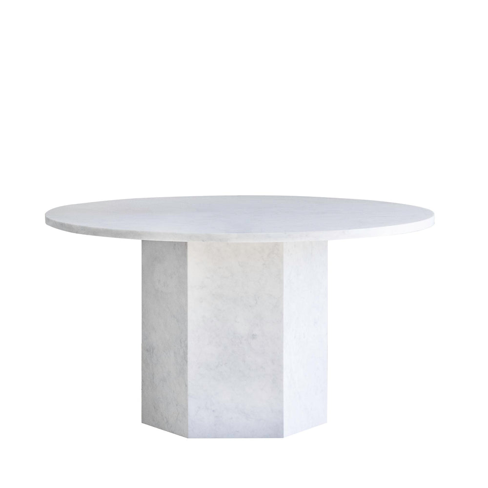 Trevi Dining Table in White Carrara Marble