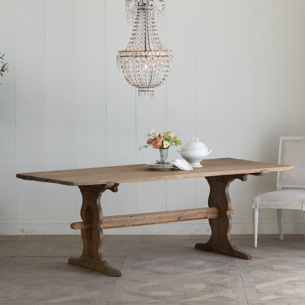 Antique Swedish Pine Dining Table