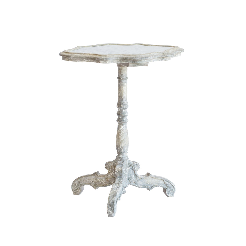 Corsican Side Table in Pickled Beige Finish