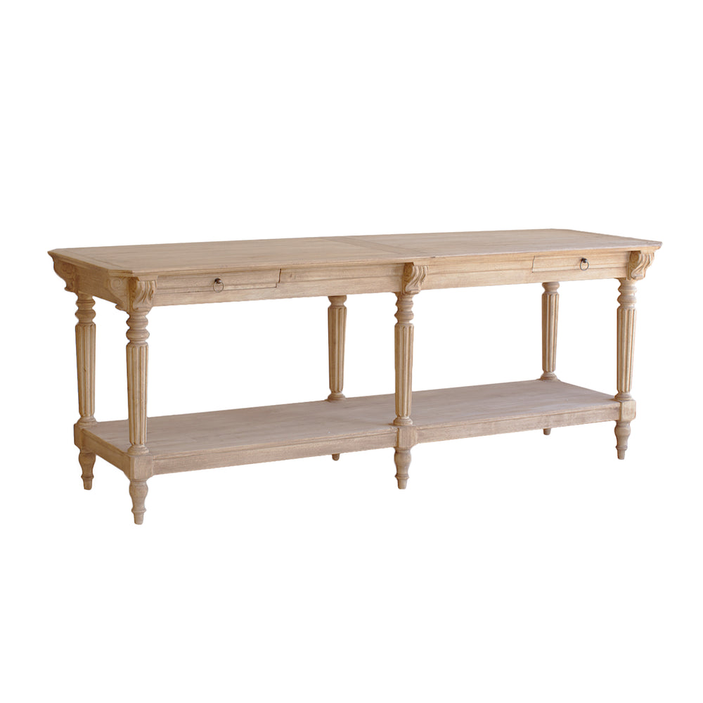 Avignon Drapery Table in Bleached Oak Finish
