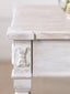 Zinnia Side Table in White Mist Finish