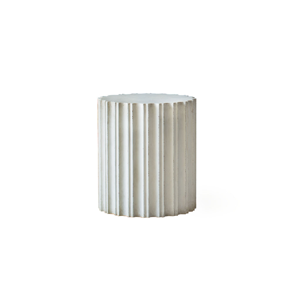 Petite Corinthian Side Table in Plaster White Finish
