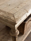 Antique Oak Drapery Table with Fluted Legs