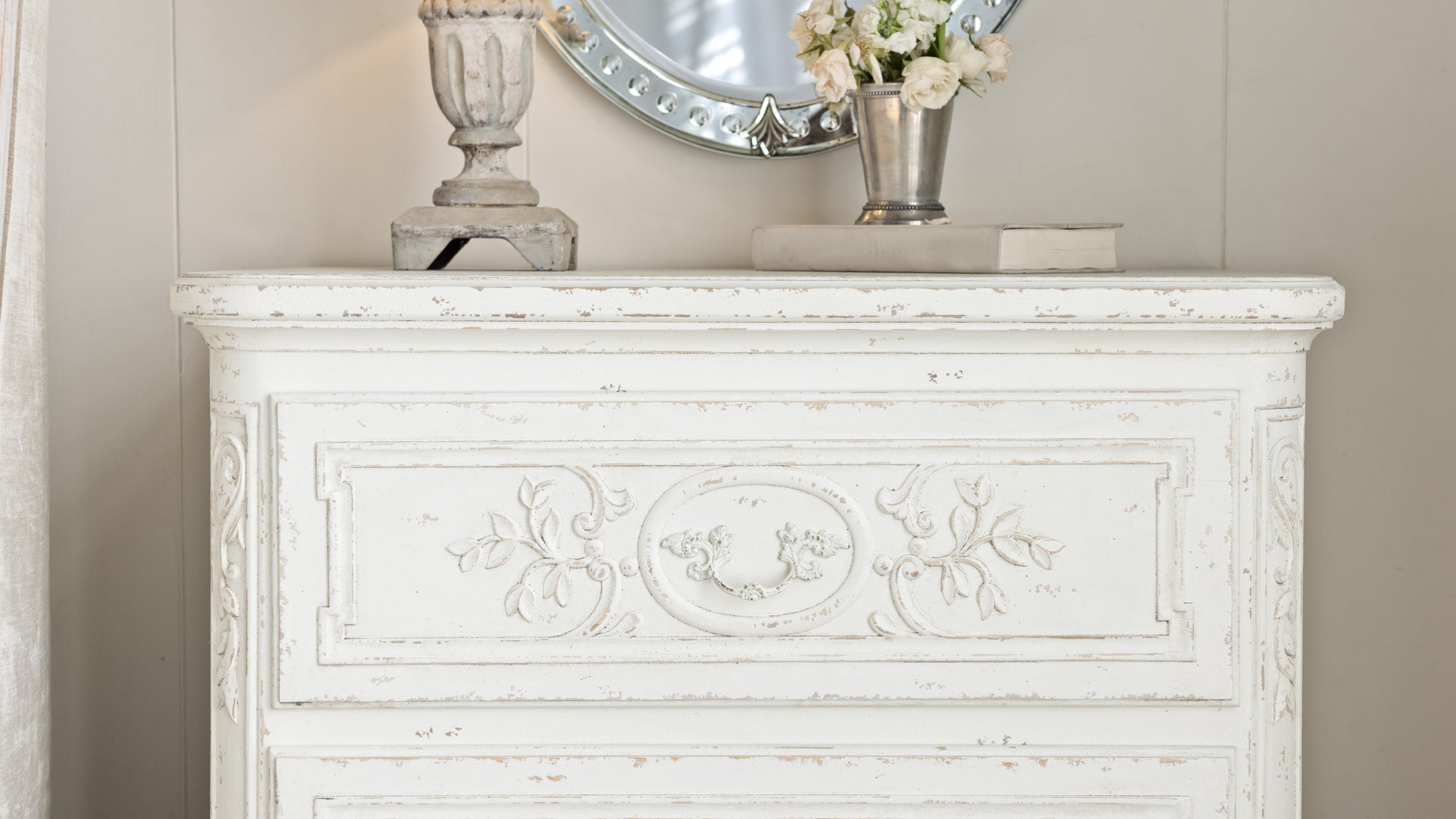 Bronte Nightstand in Weathered White Finish – Eloquence