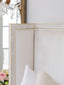 Cassia Bed in Ivory Velvet and Antique White With Gold Leaf Finish