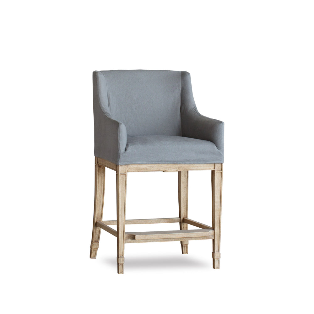 Extra Slipcover in Slate Grey Linen for Scandinavian Counter Chair