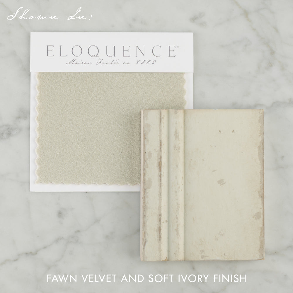 Colette Dining Chair in Fawn Velvet and Soft Ivory Finish