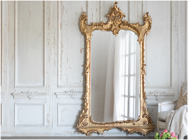 Antique Gilt Rococo Floor Mirror